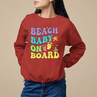 Pregnancy Announcement Sweatshirt Groovy Beach Baby On Board, Pregnant Mom TS05 - Wonder Print Shop