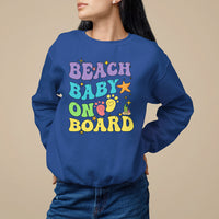 Pregnancy Announcement Sweatshirt Groovy Beach Baby On Board, Pregnant Mom TS05 - Wonder Print Shop
