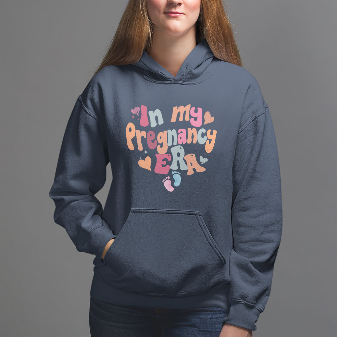 Pregnancy Announcement Hoodie Groovy In My Pregnant Era TS05 - Wonder Print Shop