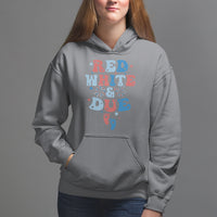 Pregnancy Announcement Hoodie Red White And Due, 4th Of July TS05 - Wonder Print Shop