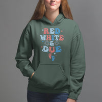 Pregnancy Announcement Hoodie Red White And Due, 4th Of July TS05 - Wonder Print Shop