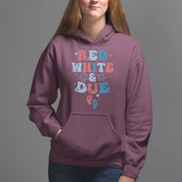 Pregnancy Announcement Hoodie Red White And Due, 4th Of July TS05 - Wonder Print Shop
