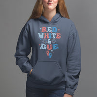 Pregnancy Announcement Hoodie Red White And Due, 4th Of July TS05 - Wonder Print Shop
