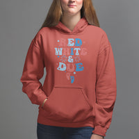 Pregnancy Announcement Hoodie Red White And Due, 4th Of July TS05 - Wonder Print Shop