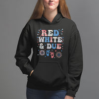 Pregnancy Announcement Hoodie Red White And Due, 4th Of July TS05 - Wonder Print Shop