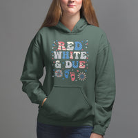 Pregnancy Announcement Hoodie Red White And Due, 4th Of July TS05 - Wonder Print Shop