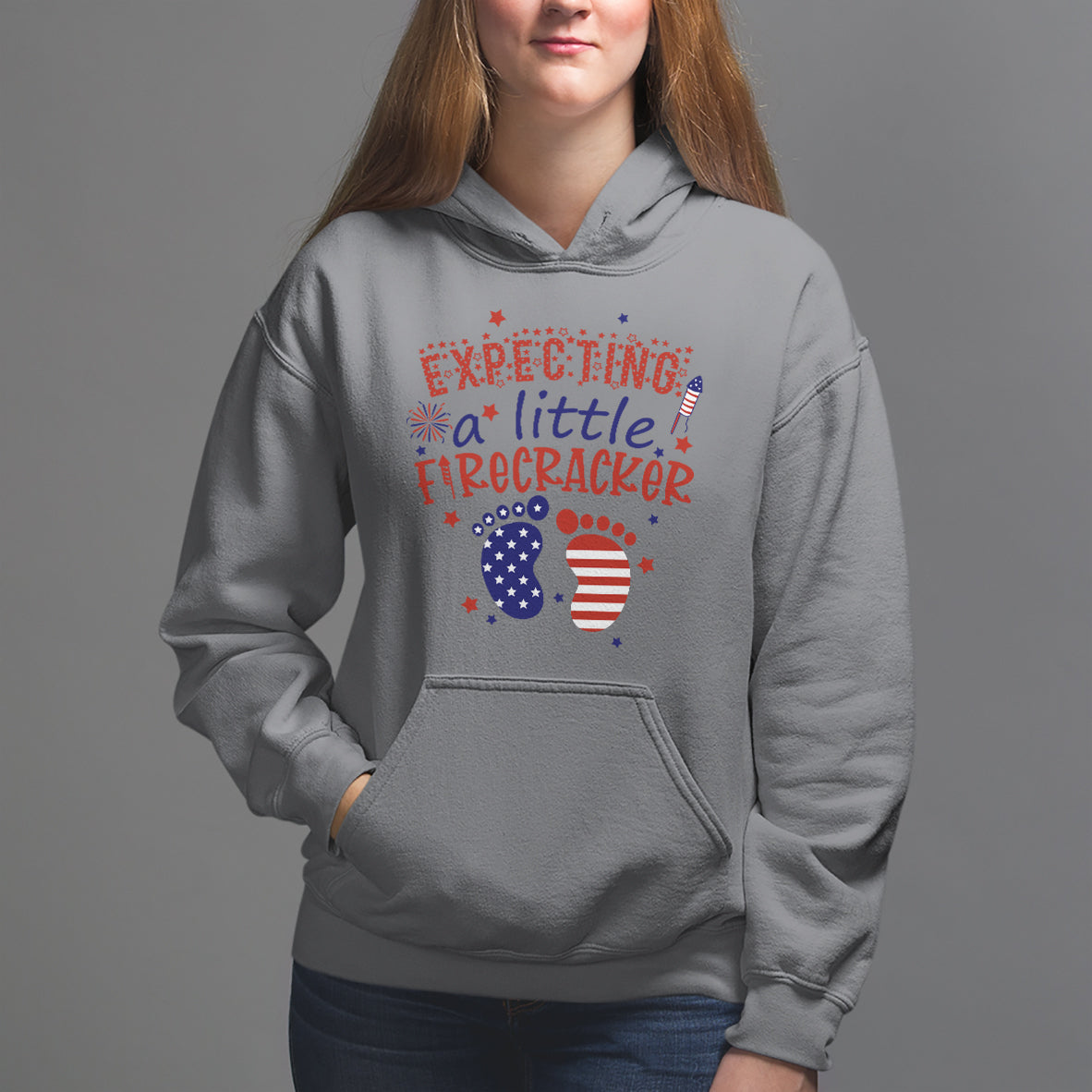 Pregnancy Announcement Hoodie Expecting A Little Firecracker TS05 - Wonder Print Shop