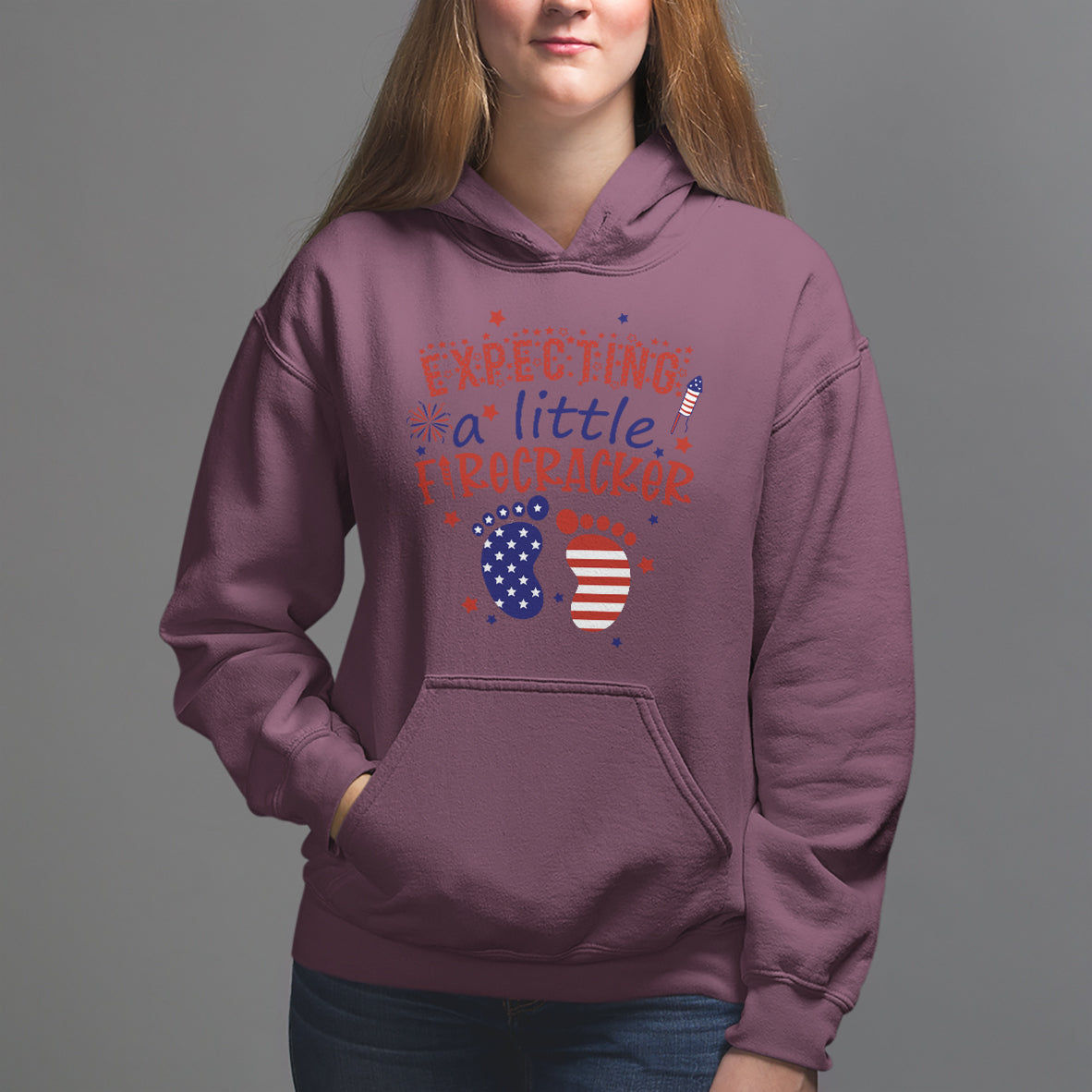 Pregnancy Announcement Hoodie Expecting A Little Firecracker TS05 - Wonder Print Shop
