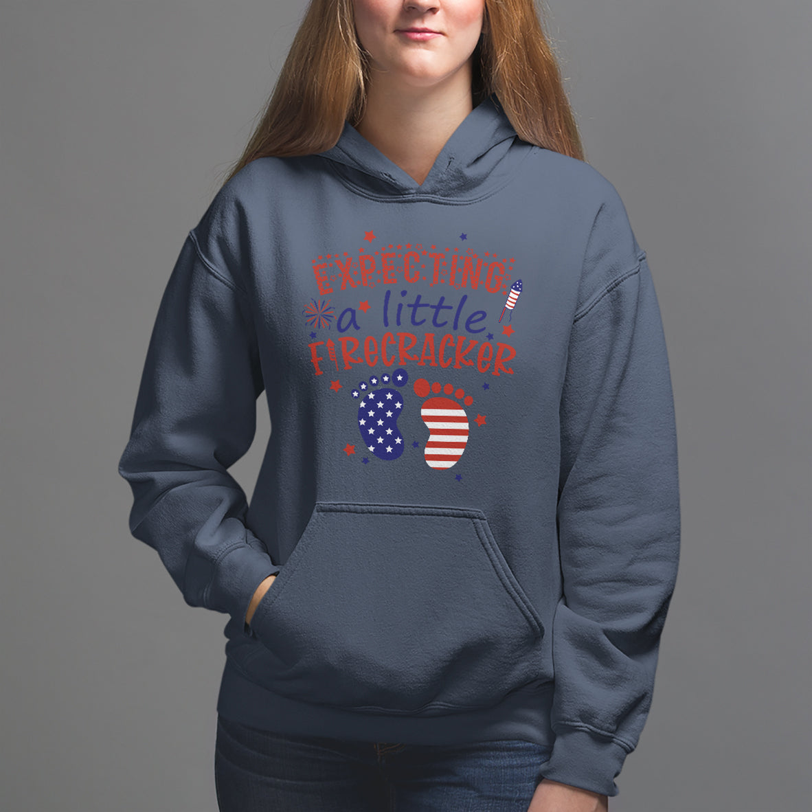 Pregnancy Announcement Hoodie Expecting A Little Firecracker TS05 - Wonder Print Shop