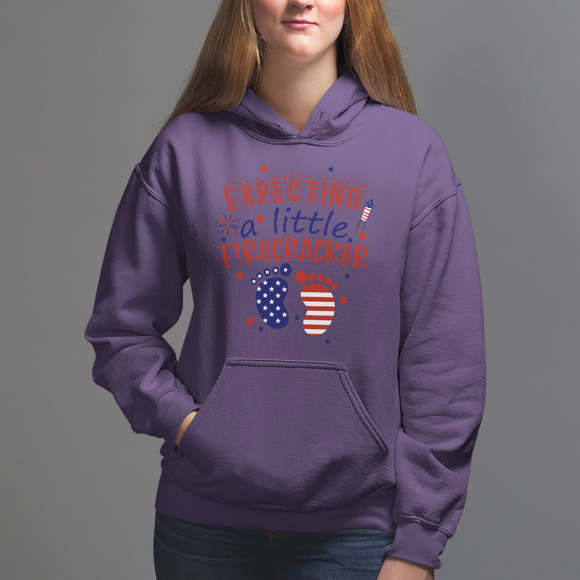 Pregnancy Announcement Hoodie Expecting A Little Firecracker TS05 - Wonder Print Shop