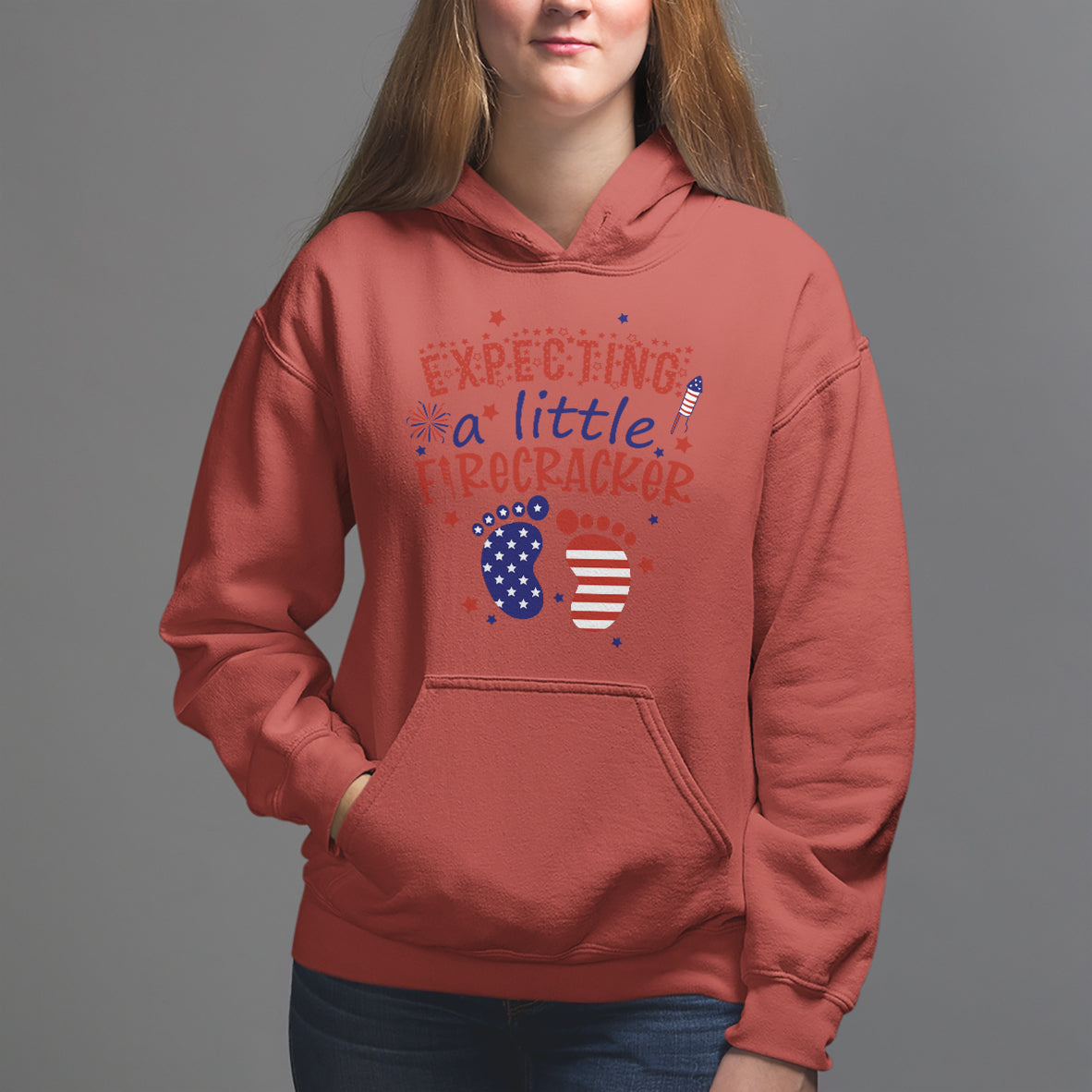 Pregnancy Announcement Hoodie Expecting A Little Firecracker TS05 - Wonder Print Shop