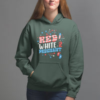 Pregnancy Announcement Hoodie Red White And Due, 4th Of July TS05 - Wonder Print Shop