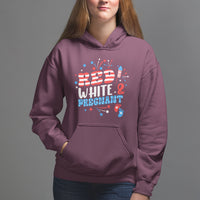 Pregnancy Announcement Hoodie Red White And Due, 4th Of July TS05 - Wonder Print Shop