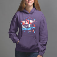 Pregnancy Announcement Hoodie Red White And Due, 4th Of July TS05 - Wonder Print Shop