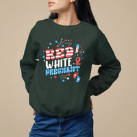 Pregnancy Announcement Sweatshirt Red White And Due, 4th Of July TS05 - Wonder Print Shop