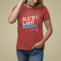 Pregnancy Announcement T Shirt For Women Red White And Due, 4th Of July TS05 - Wonder Print Shop
