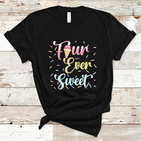 Funny Ice Cream T Shirt Four Ever Sweet, 4th Birthday Girl TS05 - Wonder Print Shop