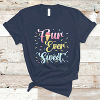 Funny Ice Cream T Shirt Four Ever Sweet, 4th Birthday Girl TS05 - Wonder Print Shop