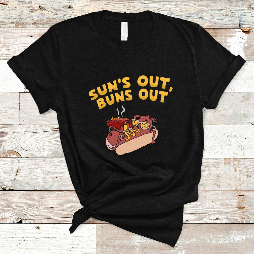 Hot Dog Lover T Shirt Suns Out Burns Out, Summer Vacation TS05 - Wonder Print Shop