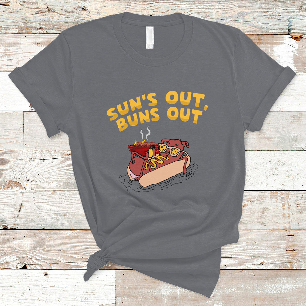 Hot Dog Lover T Shirt Suns Out Burns Out, Summer Vacation TS05 - Wonder Print Shop