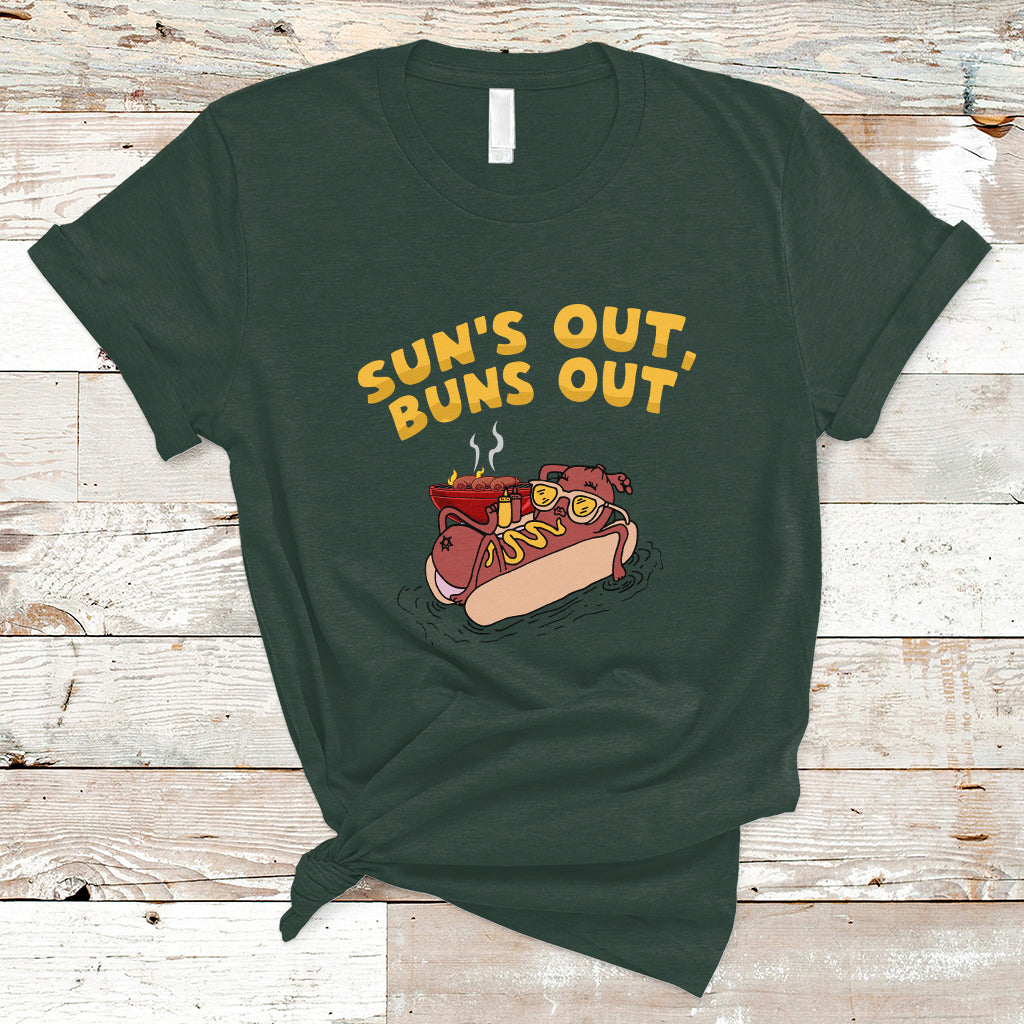 Hot Dog Lover T Shirt Suns Out Burns Out, Summer Vacation TS05 - Wonder Print Shop