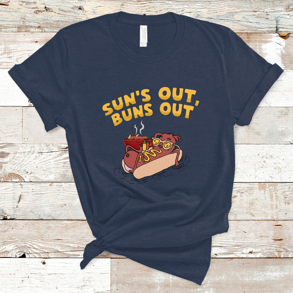 Hot Dog Lover T Shirt Suns Out Burns Out, Summer Vacation TS05 - Wonder Print Shop