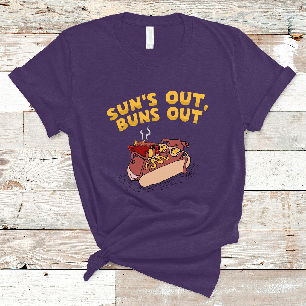 Hot Dog Lover T Shirt Suns Out Burns Out, Summer Vacation TS05 - Wonder Print Shop