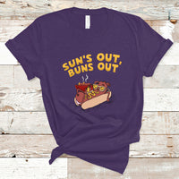 Hot Dog Lover T Shirt Suns Out Burns Out, Summer Vacation TS05 - Wonder Print Shop