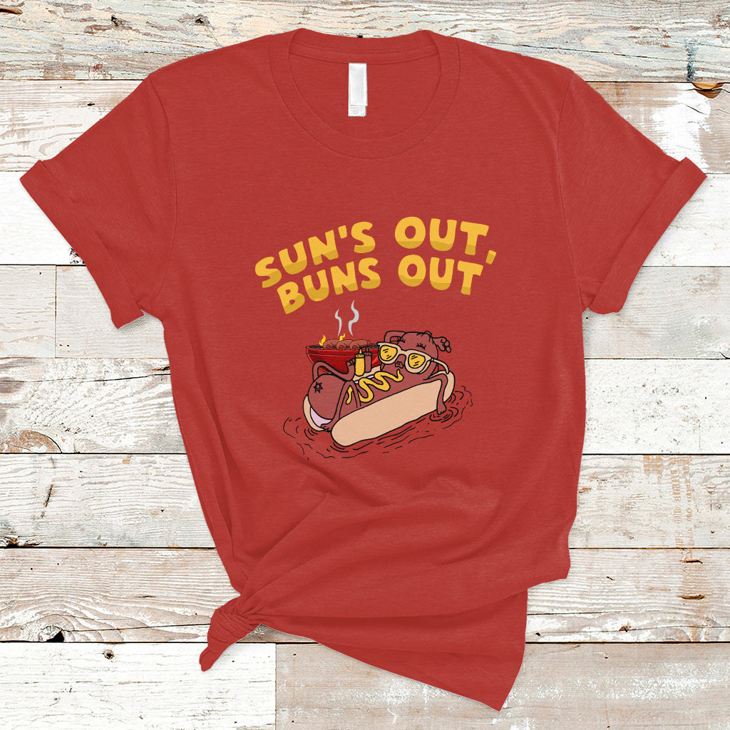 Hot Dog Lover T Shirt Suns Out Burns Out, Summer Vacation TS05 - Wonder Print Shop