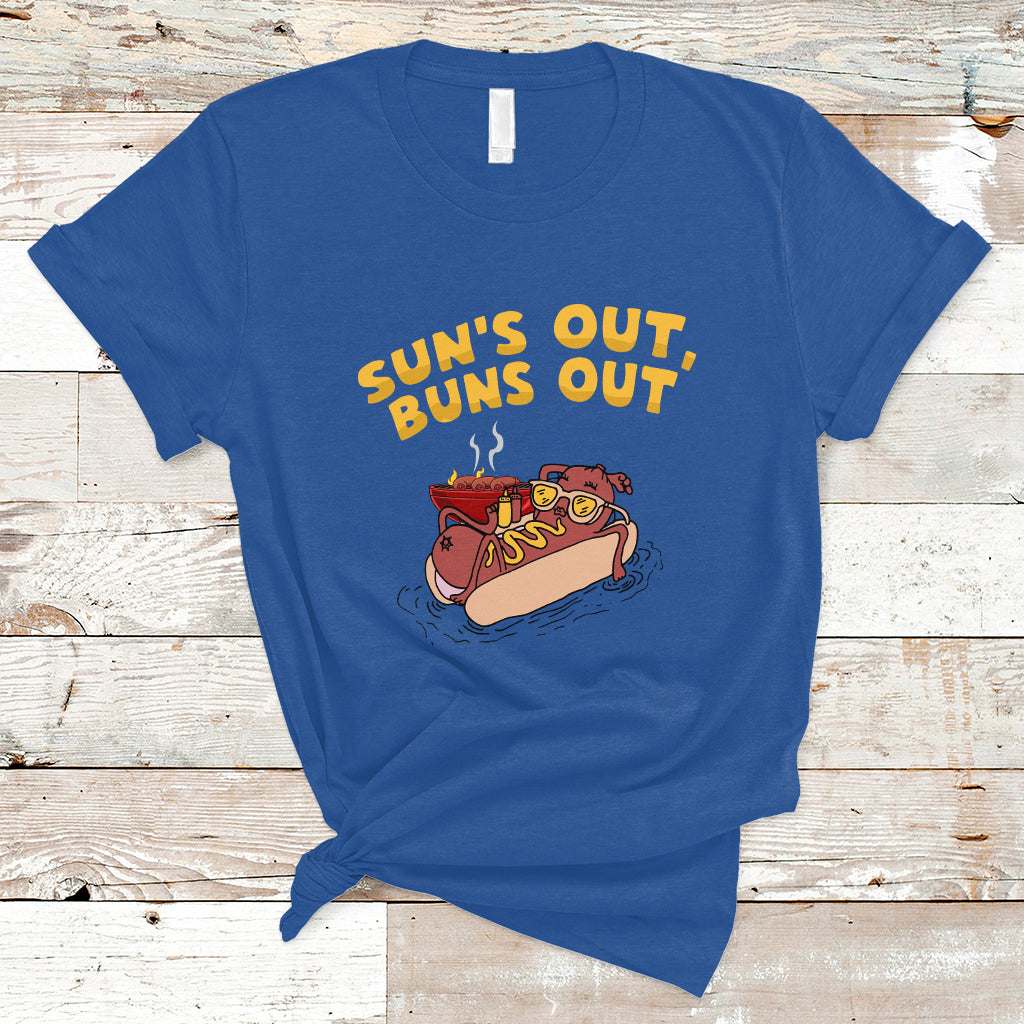 Hot Dog Lover T Shirt Suns Out Burns Out, Summer Vacation TS05 - Wonder Print Shop