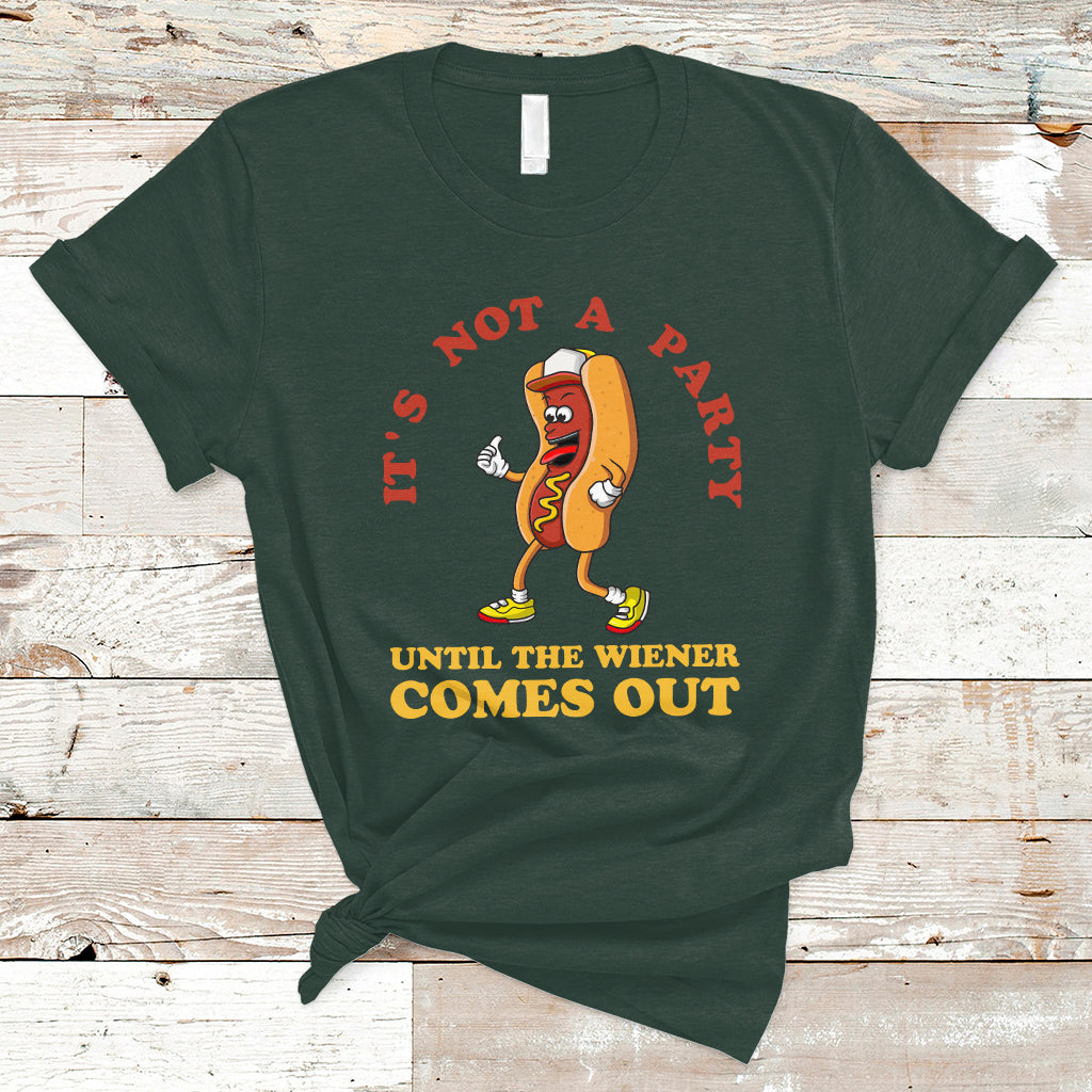 Hot Dog Lover T Shirt It's Not A Party Until The Wiener Comes Out TS05 - Wonder Print Shop