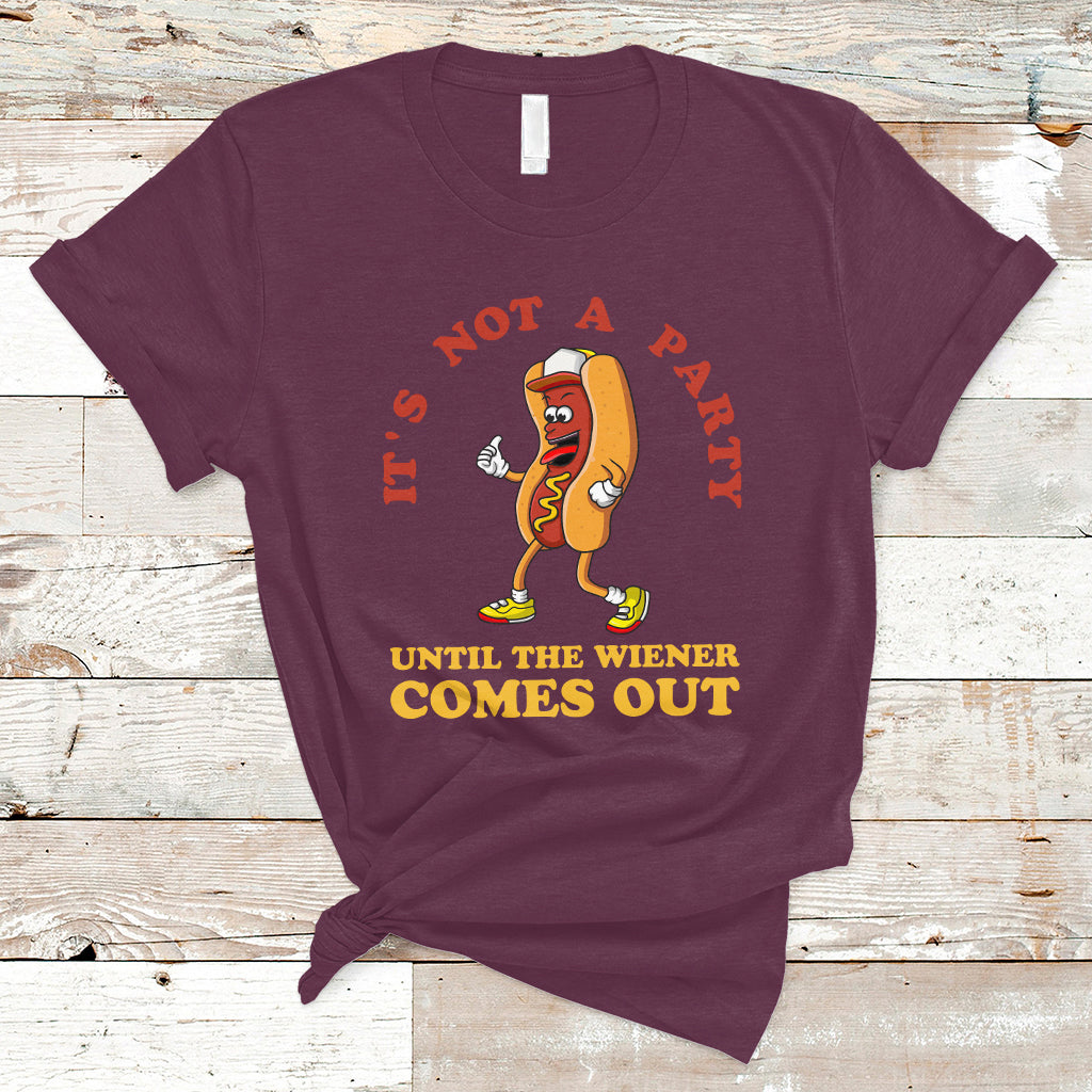 Hot Dog Lover T Shirt It's Not A Party Until The Wiener Comes Out TS05 - Wonder Print Shop