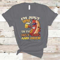 Hot Dog Lover T Shirt I'm Just Here For The Hot Dog And Beer TS05 - Wonder Print Shop