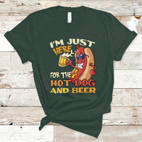 Hot Dog Lover T Shirt I'm Just Here For The Hot Dog And Beer TS05 - Wonder Print Shop