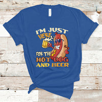 Hot Dog Lover T Shirt I'm Just Here For The Hot Dog And Beer TS05 - Wonder Print Shop