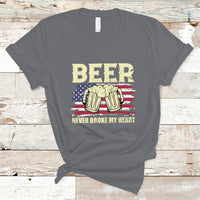 Beer Lover T Shirt Beer Never Broke My Heart, Funny Drinking, 4th Of July TS05 - Wonder Print Shop