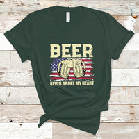 Beer Lover T Shirt Beer Never Broke My Heart, Funny Drinking, 4th Of July TS05 - Wonder Print Shop