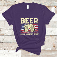 Beer Lover T Shirt Beer Never Broke My Heart, Funny Drinking, 4th Of July TS05 - Wonder Print Shop