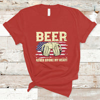 Beer Lover T Shirt Beer Never Broke My Heart, Funny Drinking, 4th Of July TS05 - Wonder Print Shop