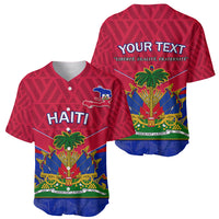 Custom Haiti Baseball Jersey Ayiti Coat Of Arms With Map TS06 - Wonder Print Shop