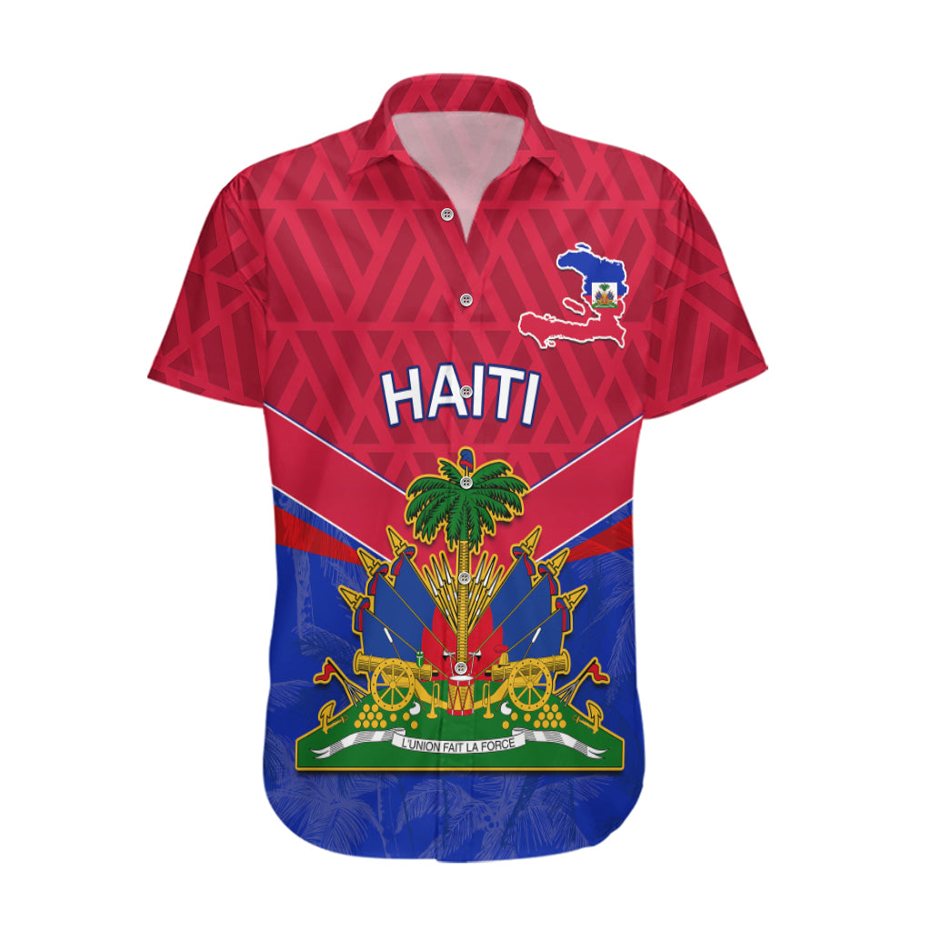 Custom Haiti Hawaiian Shirt Ayiti Coat Of Arms With Map TS06 - Wonder Print Shop