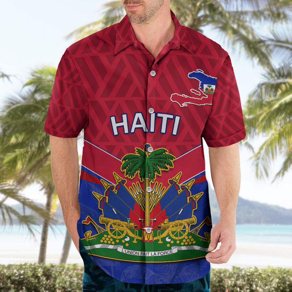 Custom Haiti Hawaiian Shirt Ayiti Coat Of Arms With Map TS06 - Wonder Print Shop