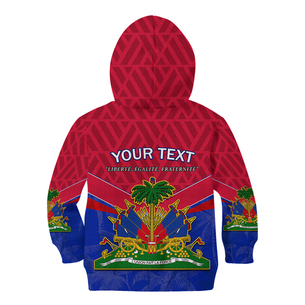 Custom Haiti Kid Hoodie Ayiti Coat Of Arms With Map TS06 - Wonder Print Shop