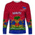Custom Haiti Long Sleeve Shirt Ayiti Coat Of Arms With Map TS06 - Wonder Print Shop