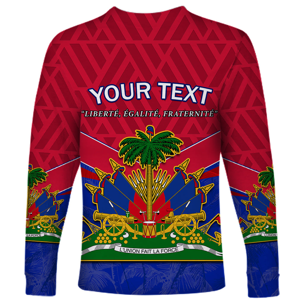 Custom Haiti Long Sleeve Shirt Ayiti Coat Of Arms With Map TS06 - Wonder Print Shop