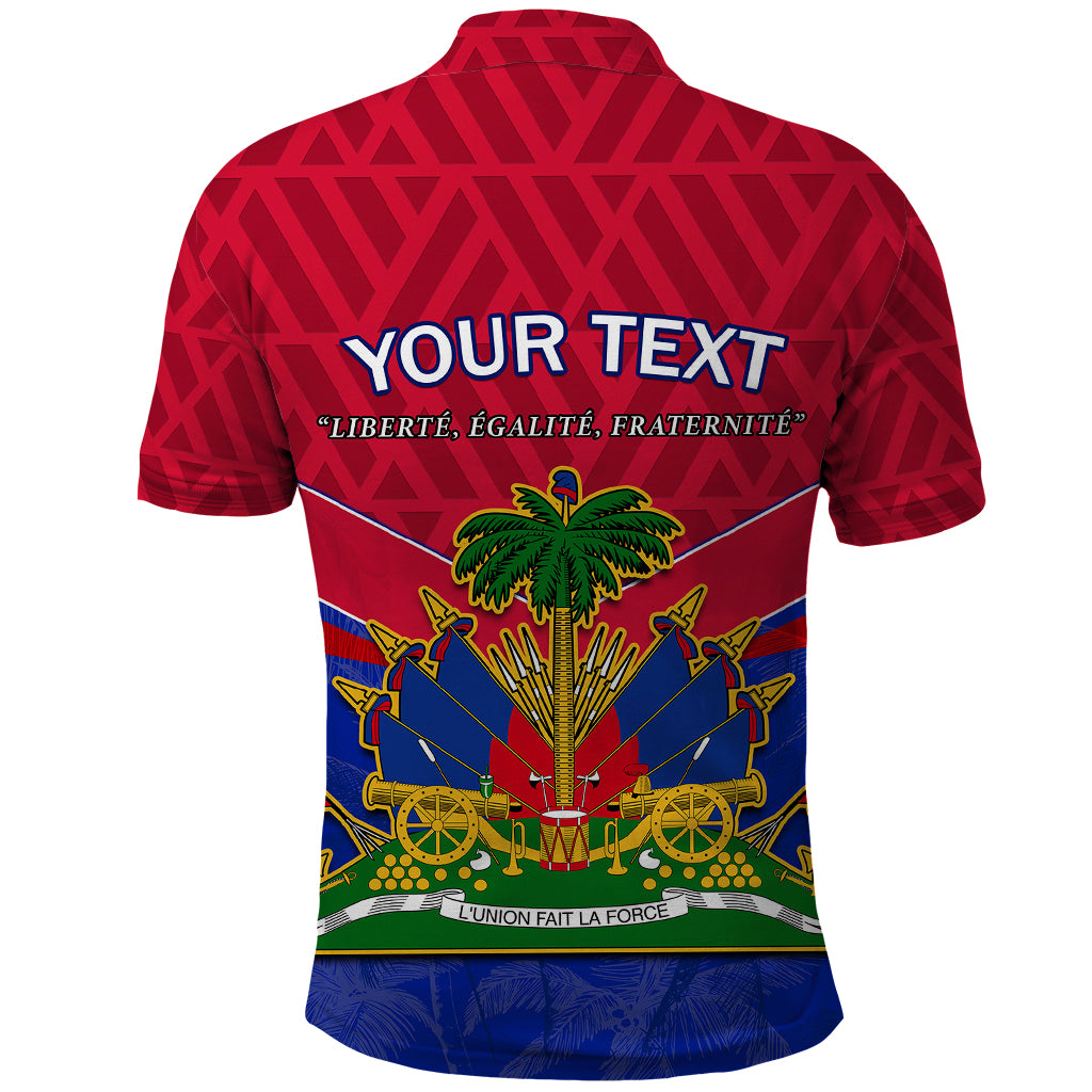 Custom Haiti Polo Shirt Ayiti Coat Of Arms With Map TS06 - Wonder Print Shop