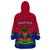 Custom Haiti Wearable Blanket Hoodie Ayiti Coat Of Arms With Map TS06 - Wonder Print Shop