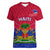 Custom Haiti Women V Neck T Shirt Ayiti Coat Of Arms With Map TS06 - Wonder Print Shop