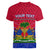 Custom Haiti Women V Neck T Shirt Ayiti Coat Of Arms With Map TS06 - Wonder Print Shop