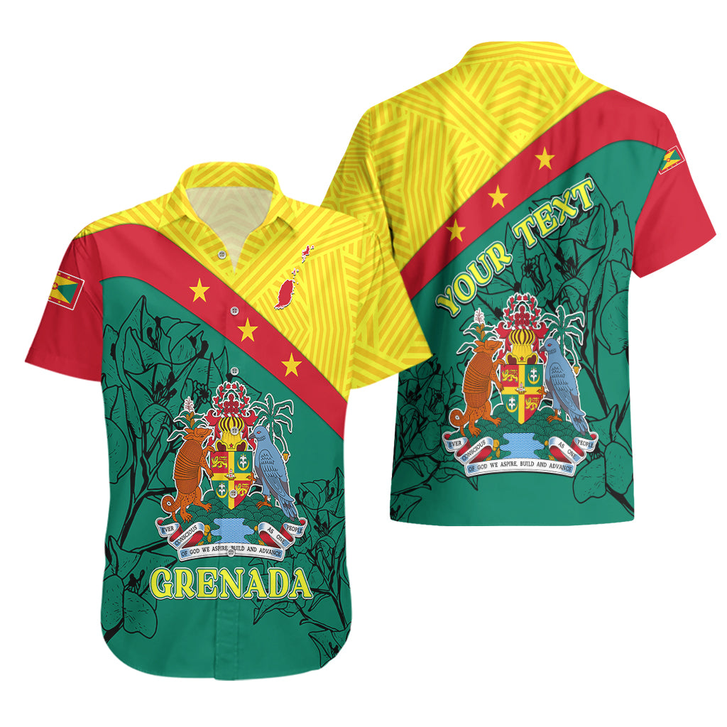 Custom Grenada Hawaiian Shirt Coat Of Arms With Bougainvillea Flowers TS06 - Wonder Print Shop